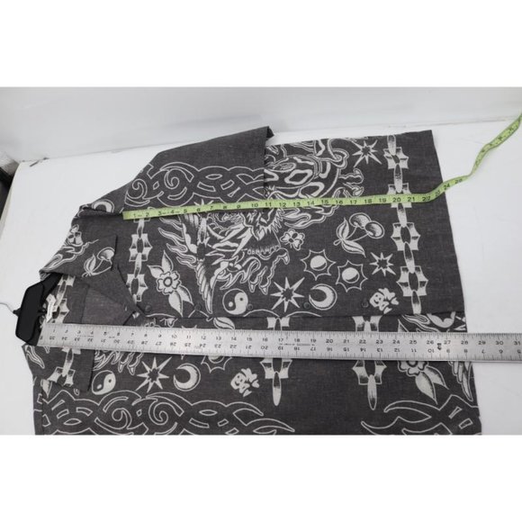 Moussy Shirt Unisex size Free Linen Blend Bandana yin yang dragon‎ Oversized - Picture 12 of 13